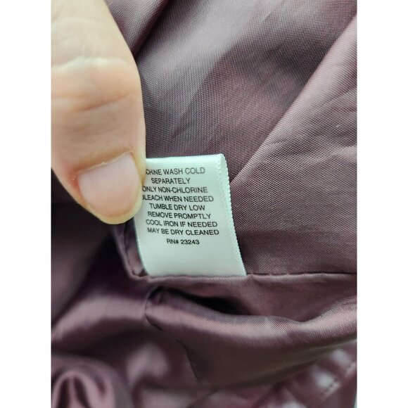NY & C Womens Faux Leather Moto Jacket Small Size Plum - Picture 6 of 8
